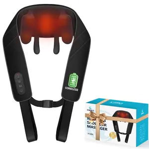 Cordless Neck & Shoulder Massager with Heat – Pain Relief Pillow for Tension & Stress - CPL-6682N-BLK
