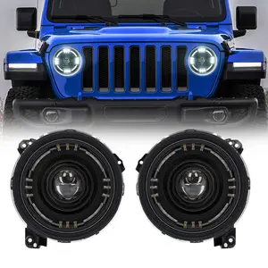 [LED FACTORY MART]LED Headlights for Jeep Wrangler JL 2018+ / Gladiator JT | 80W, Halo DRL, 12000LM, DOT Approved