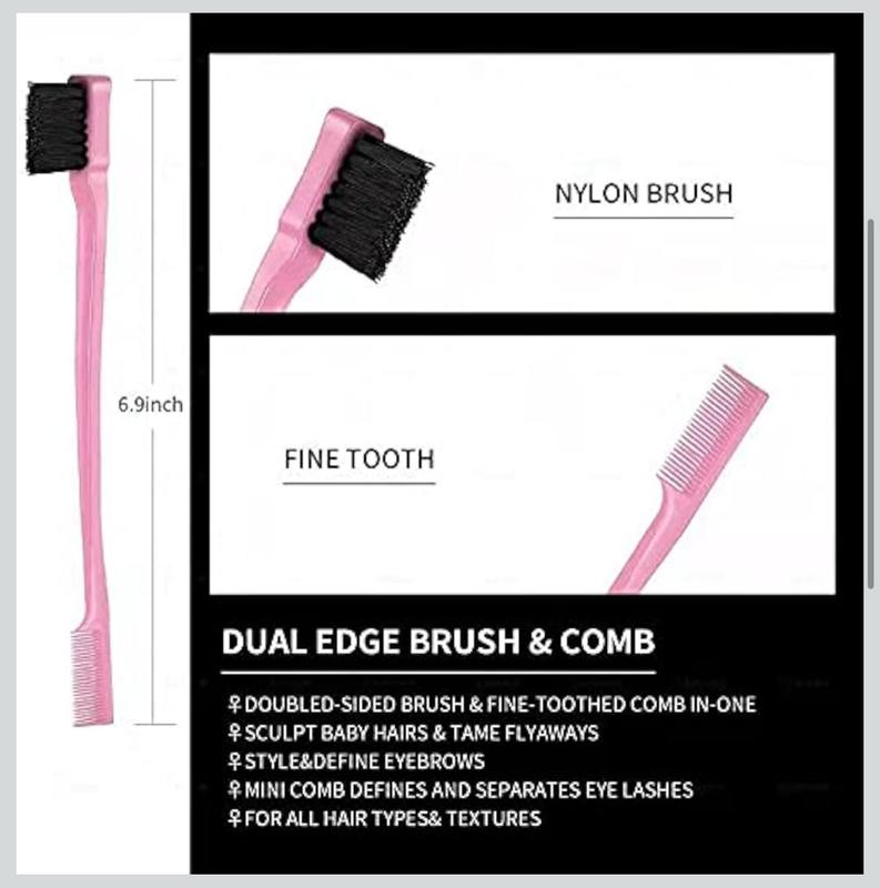 3-Piece Set of Pink Hair Brushes & Comb for Styling and Detangling Long Lasting Pink Color for Daily Use and Styling Sessions