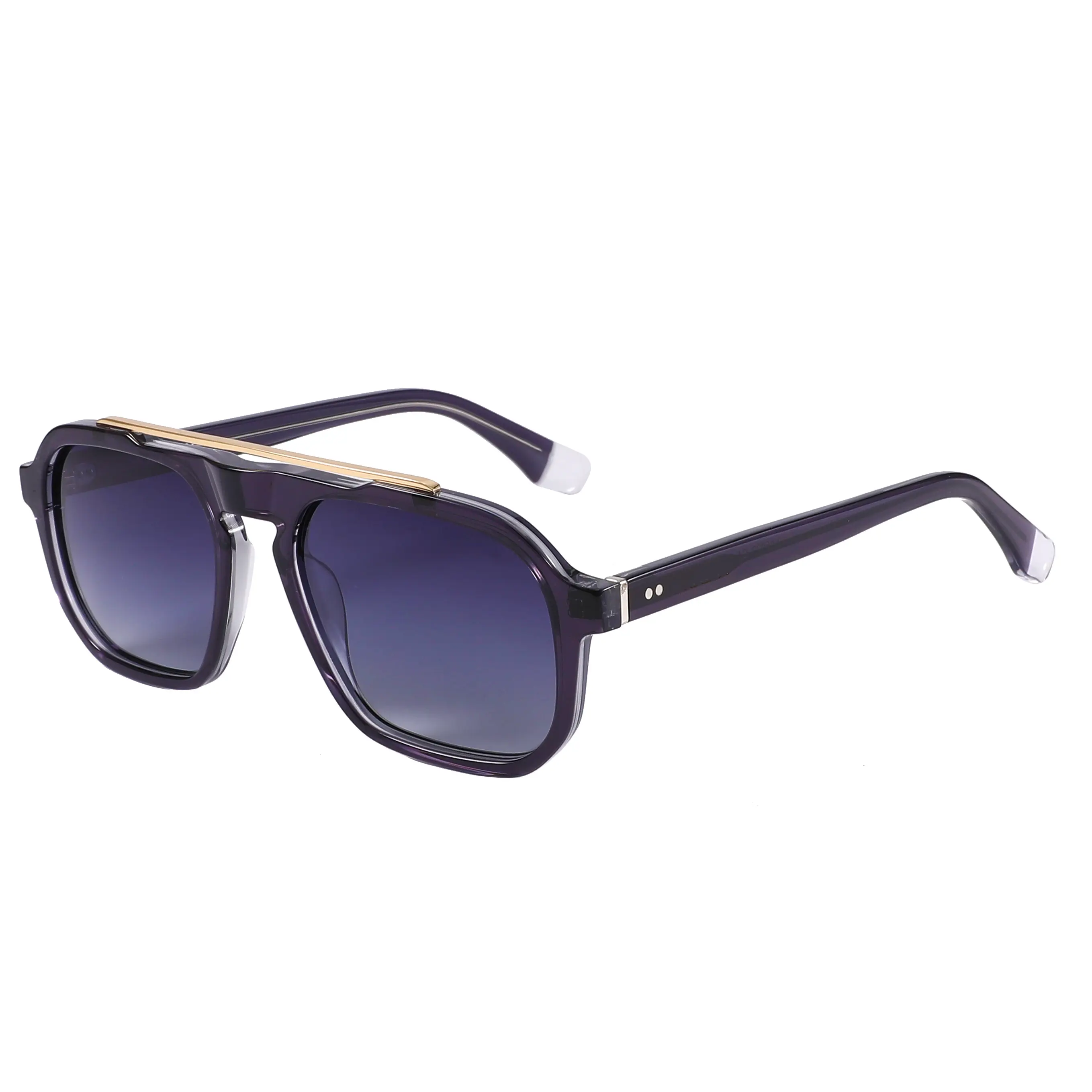 OUANGANC Unisex Aviator Sunglasses-Double Beam Square，Full Rim Plastic，Frame UV400 Sunglasses for Outdoor，Driving，Fishing，Daily Street Wear square full-rim outdoor retro protection uv