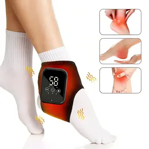 15-min timer Ankle Massager with Heat & Vibration Therapy 3 Heat Levels Touchscreen Control Rechargeable Battery Ideal Gift for Family & Friends