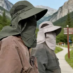 Spring/Summer Fisherman's Hat Detachable Outdoor Fishing Face Covering Neck Protection Sun Hat