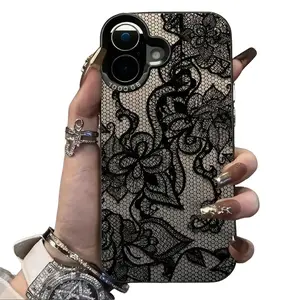 Black Lace Floral Phone Case| Retro Elegant Style (For All iPhone Models) unique pattern