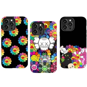 Sunflower KAWS Two-In-One Film Case - Durable, Shock-Absorbing, and Trendy Protection - for iPhone17 16, 15, 14, 13, 12 Plus, Pro, Max, and Samsung S25-22 Perfect Birthday Gift for Friends