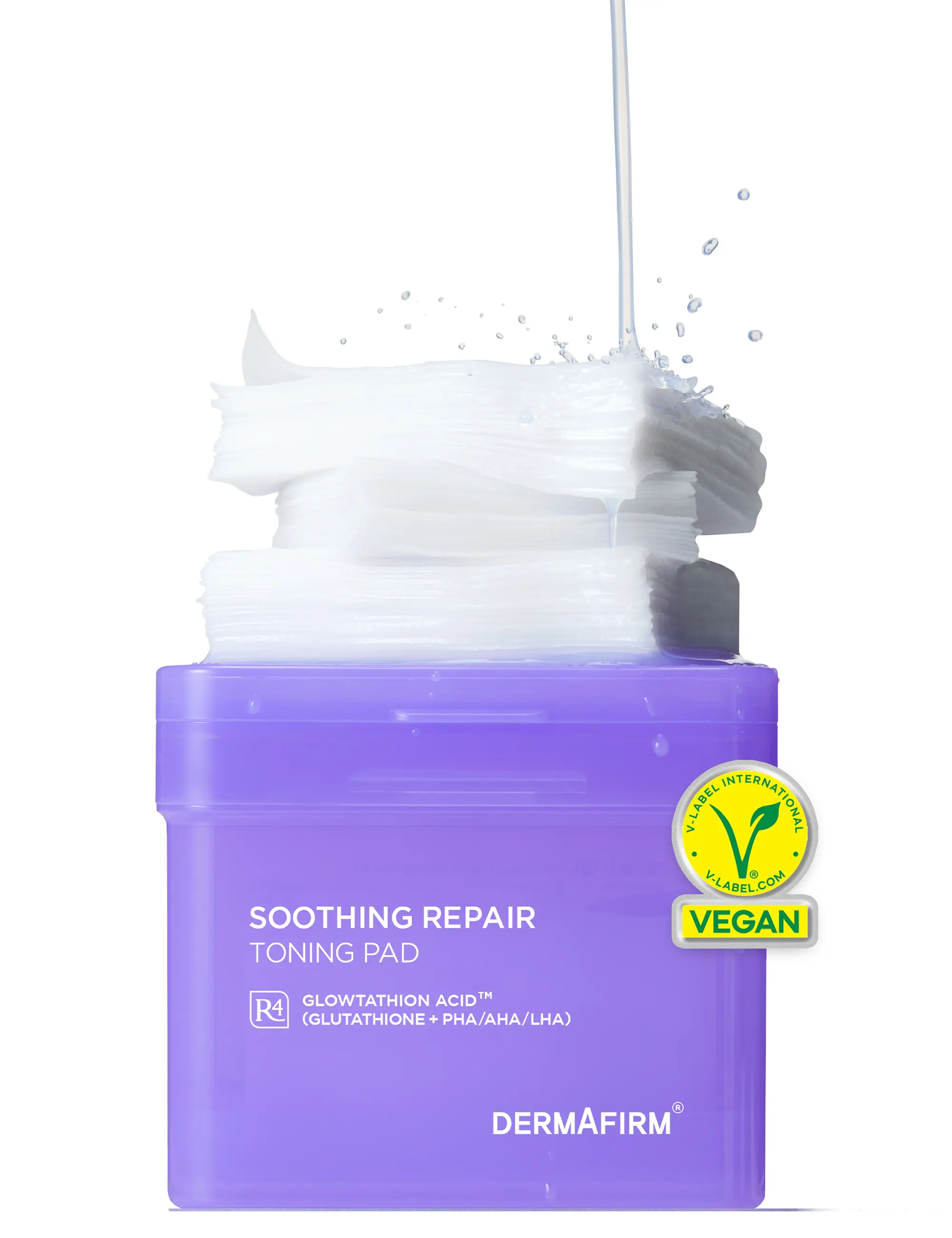DERMAFIRM Soothing Repair Toning Pad - Korean Skin Care Toner Pads for Face w/Glutathione + PHA, AHA, LHA - Vegan & Moisturizing Face Exfoliating - Salicylic Acid Facial Pads 70EA