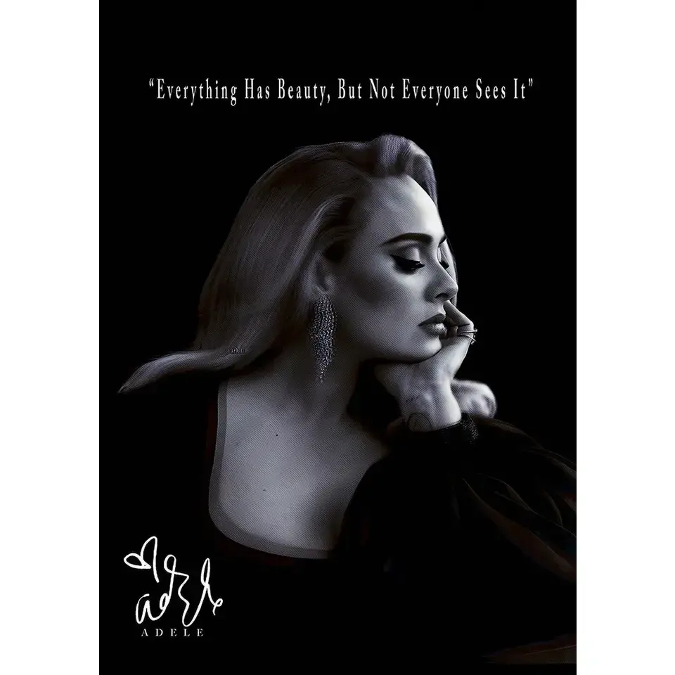 Adele Quote Poster – Everything Has Beauty But Not Everyone Sees It, Music Icon Wall Art, Aesthetic Room Decor Gift