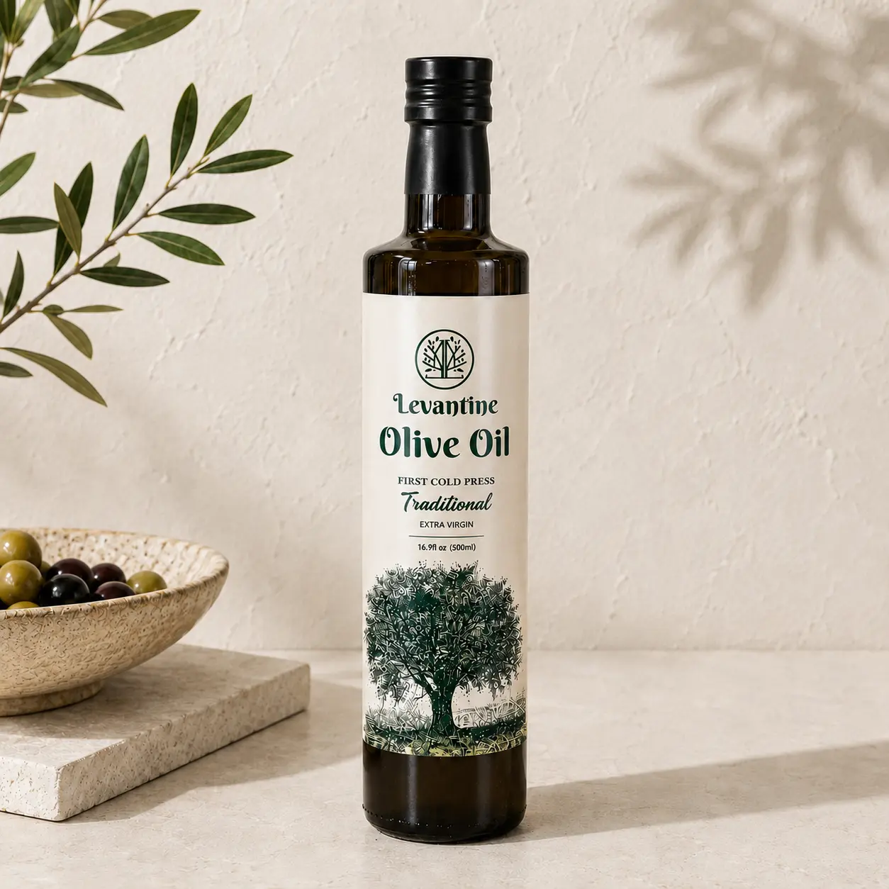 Levantine Traditional Extra Virgin Cold-Pressed Olive Oil - Premium Unfiltered Purity, Natural, Vegan, Rich Flavor, Healthier Choice