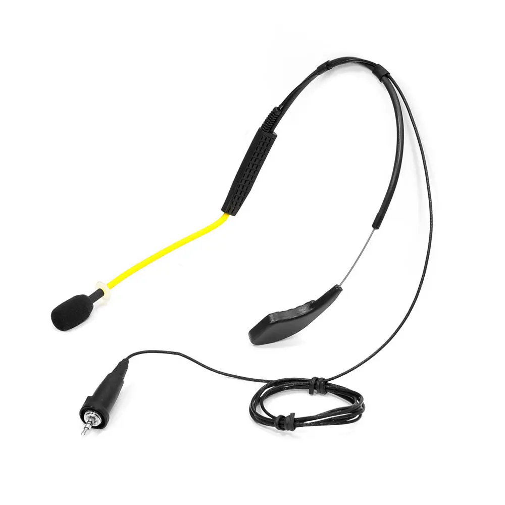 Wired Yellow Wrap-Around Headset Microphone for Mobile Devices - Compact, Waterproof, Flexible, Steel-Locked Audio Accessory
