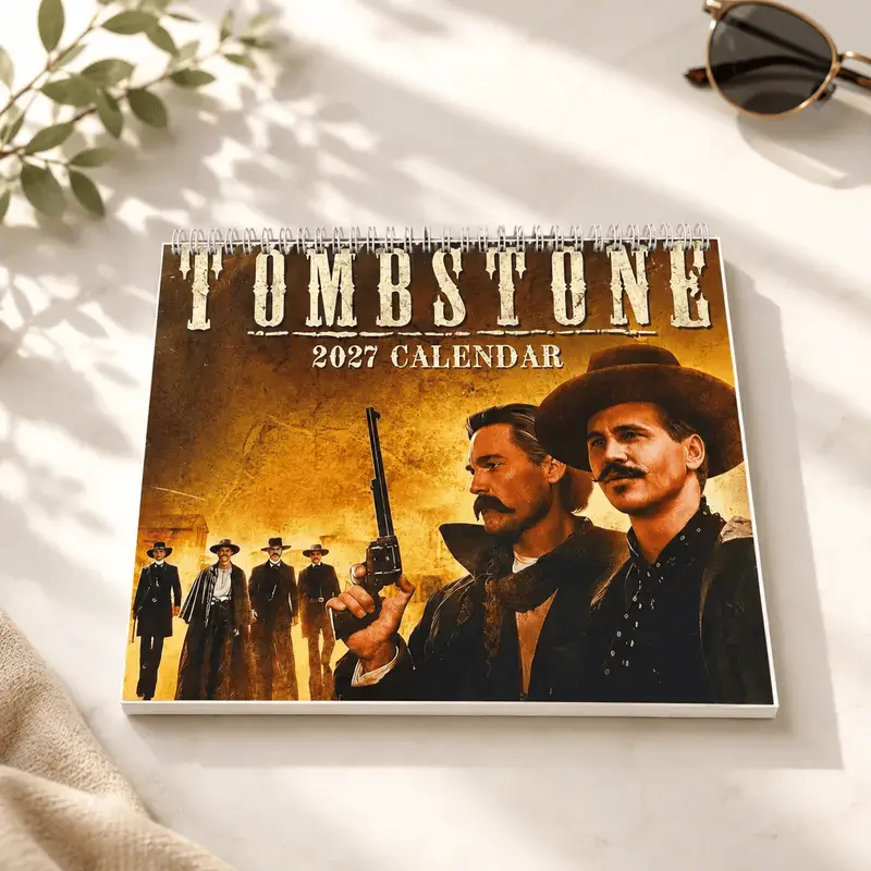 Doc Holliday & Wyatt Earp 2026–2027 Calendar, Tombstone Western Film Calendar, Retro Collector Decor Gift