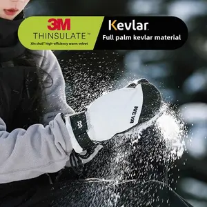 Kevlar Ski Gloves Veneer Waterproof Warm Wear-Resistant Men's and Women's with Liner