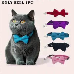 Adjustable Pet Collar with Bell, Cute Bow Design, Safety Buckle, Pet Cat Dog Accessories, 1pc, Stylish & Durable, Bowknot, Adjustable Fit