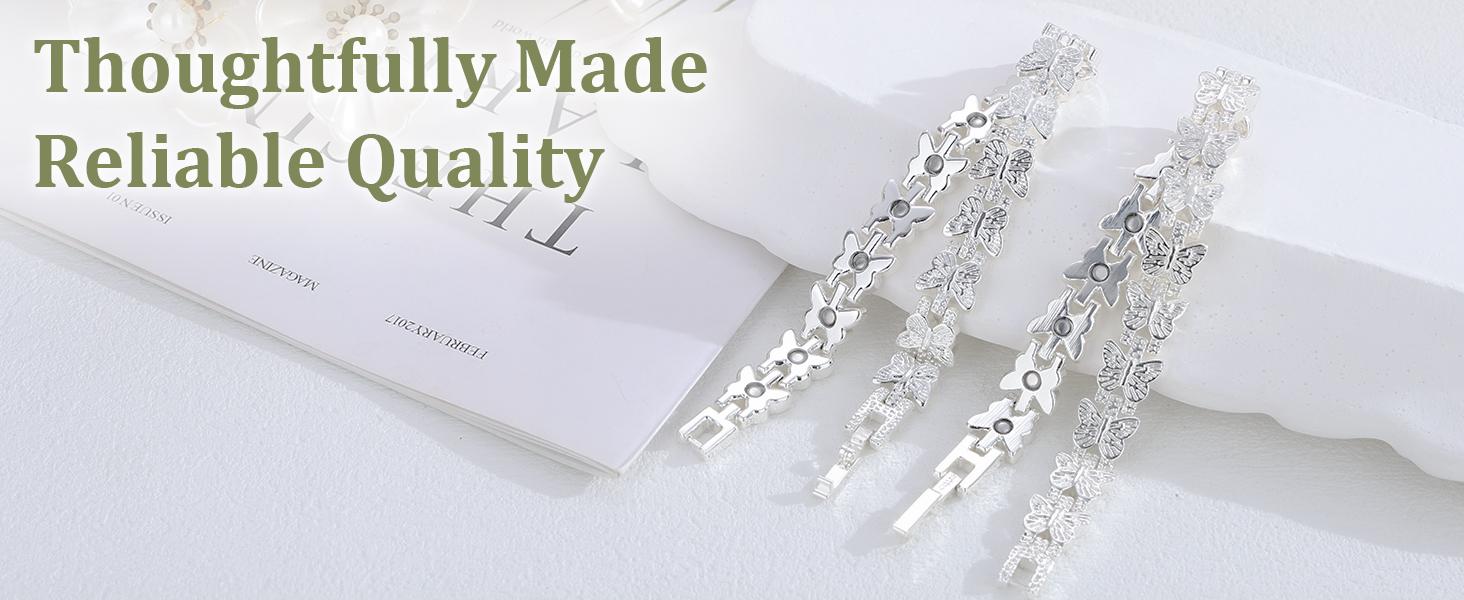 Dainty Silver Butterfly Link Bracelet | Adjustable Hypoallergenic Cuff | Meaningful Gift for Mom, Girlfriend & Bestie