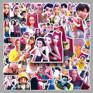 50Pcs KPOP Witch Group Anime Stickers, Waterproof Vinyl Decorative Decals for Laptop Notebook Water Bottle Demon Hunters Party Decor Set