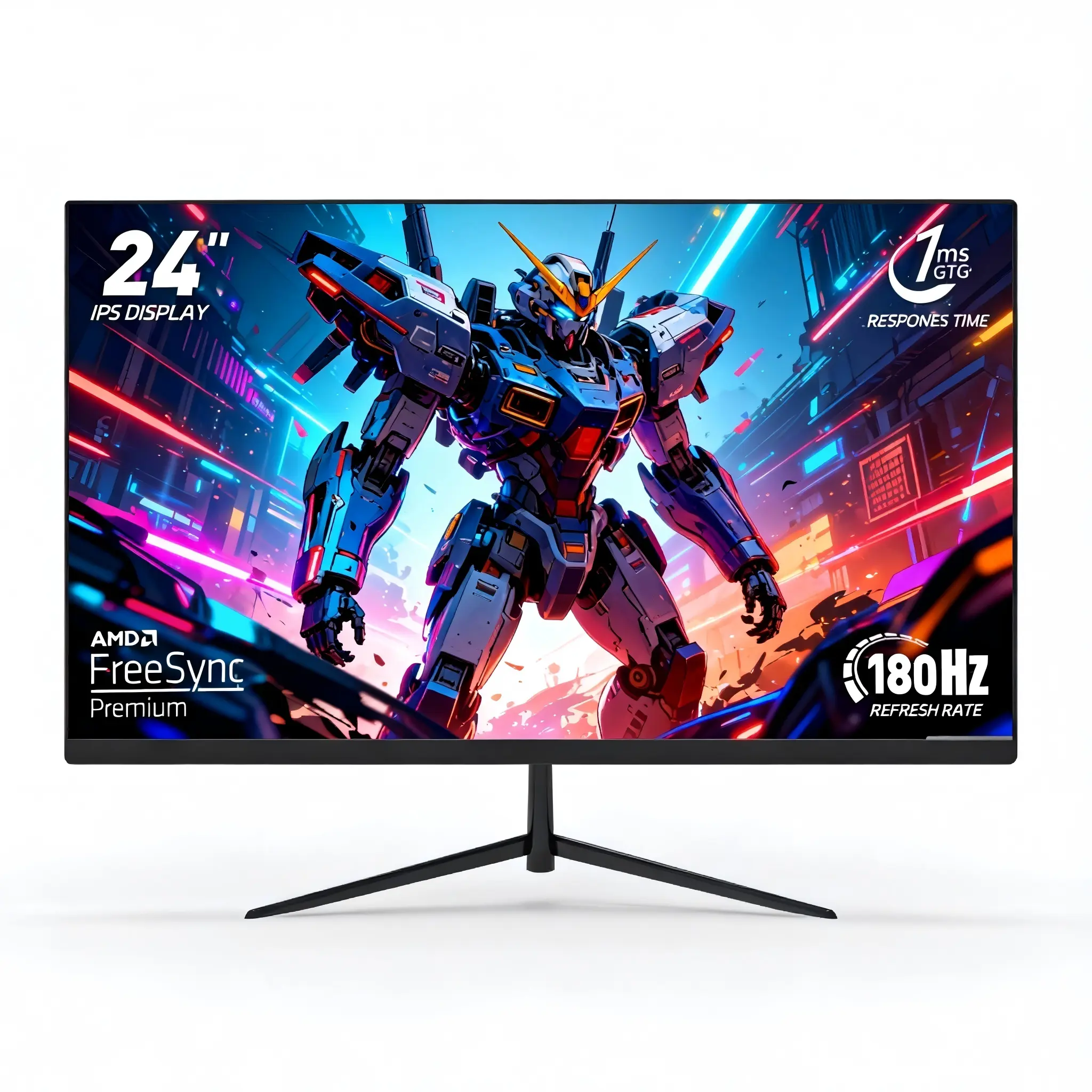 New 24" FHD IPS Flat-Screen Gaming Monitor - 180Hz, 1ms Response Time, FreeSync, Borderless Design, Built-in Speakers, HDMI/DP, for PS5, PC, Desktop & Laptop, Pc Computer Monitor, Ps5 Monitor