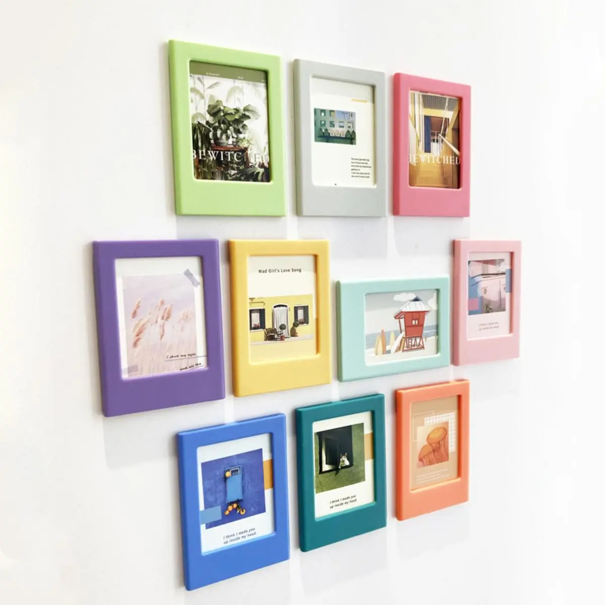Magnetic Photo Frame, 4 Counts/6 Counts/15pcs Mini Magnetic Photo Frame, All Plastic Frame, Photo Display Frame for Home Kitchen Refrigerator, Room Decor, Home Decor Accessory, Photo Decorations, Picture Frame Set