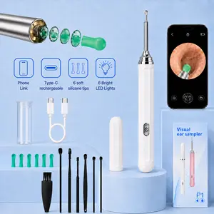 Earwax Removal Cleaner with Camera and Light, App-View  Wax Removal Tool with Hotspot Connection, 5MP Lens, 6 LED Lights and Type-C Rechargeable Design, ear hygiene