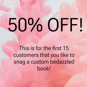 50% OFF Custom Bedazzled Book, Rhinestone Book, Custom Rhinestone Book