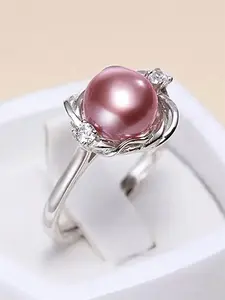 1 PC Elegant Cubic Zirconia & Faux Pearl Ring For Women For Wedding Jewelry Valentine's Day Gift Wedding Rings