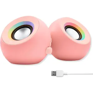 Speakers for Desktop PC with RGB Lighting, , USB, and AUX - Triple Mode Connection, Dual 2.25" Drivers for Work and Play,  Desktop Speakers for PC -