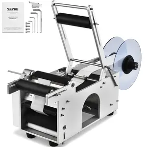 Summervibes VEVOR Semi-Automatic Round Labeling Machine, 20-50pcs/min, Electric Bottle Label Applicator for Round Bottles, Round Bottle Labeler Suitable for Bottle Diameter 0.78-4.72 inches (with Pressing Bar)