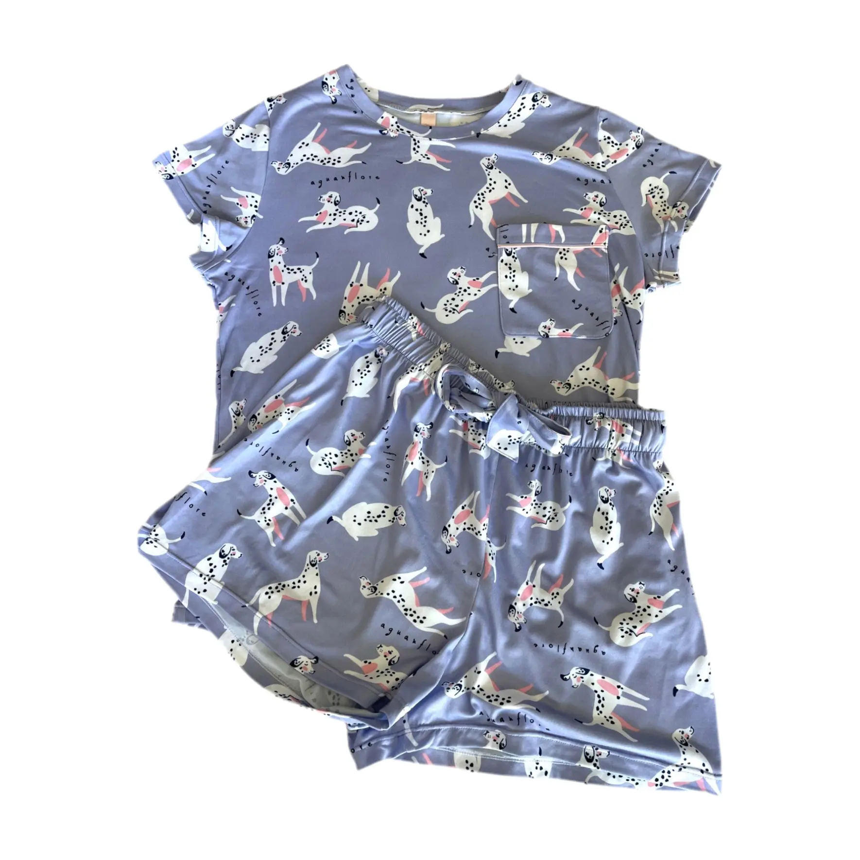 Agua & Flore Purple Dalmatians Pajama Set