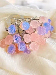 [selected Gift] 1 Count Crystal Carving Rose, Elegant Quartz Crystal Flower Decoration for Jewelry Making, Home & Office Decor, Perfect Gift for Christmas, Valentine's Day, Mother's Day, Father's Day