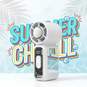 Portable Pocket AC Handheld Personal Fan, 20800 RPM High‑Speed Turbo Ice Cooling Fan, 199 Adjustable Levels Built‑in Mirror Mini Fan for Summer Travel Outdoor Activities