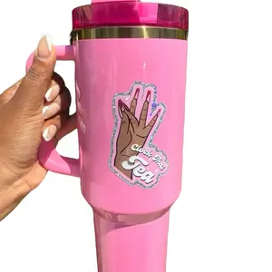 Clock That Tea Vinyl Glitter Sticker