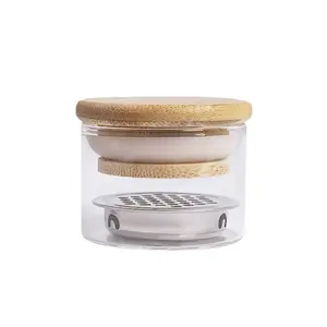 1 pack Nail Art Glitter Brush Washing Cup with Lid, Stainless Steel Mesh Divider, Layered Crystal Cup, Brush Cleaning Tool