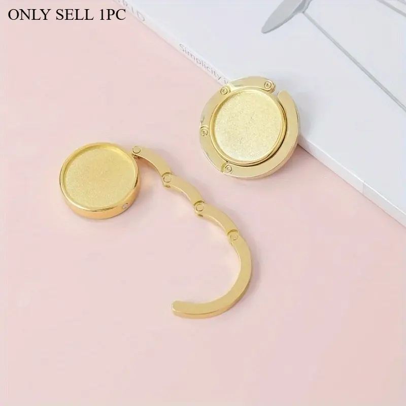 1pc Crystal Folding Bag Hanger for Women - Stylish and Portable Table Side Hanger for Business and Travel, Purse Hooks, Foldable Purse Hook, Bag Holder, Bag Accessories
