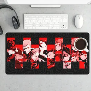 ZLIENSZUS Persona 5 Aesthetic Desk Mat Non Slip Rubber Base with Anime Characters Design for Gaming and Office Use