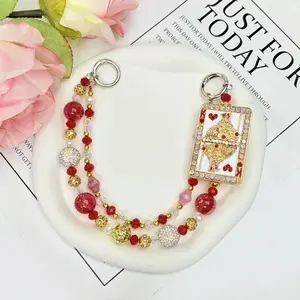 Poker Style Bag Charm,Delicate Handbag Pendant Accessory for Women,Detachable,Pretty Easter Basket Gift for Girls & Women,Ideal Birthday Gift