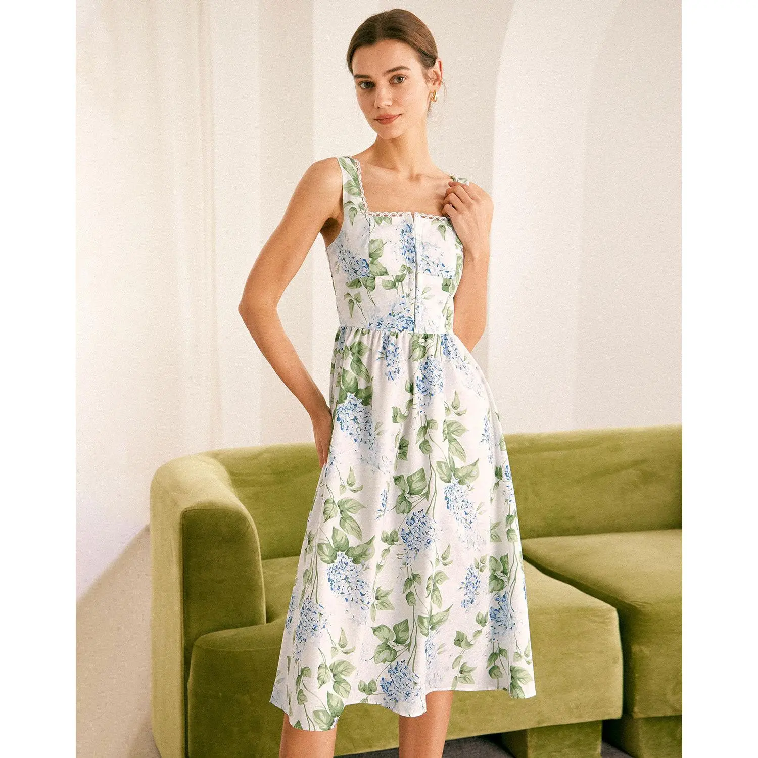 rihoas Women's Slim Square Neck Sleeveless Polyester Fabric Print White A-Line Midi Dress - Lady's Feminine Fit Strap-Accent Formal & Casual Dress - TikTok Shop rihoas Women's Slim Square Neck Sleeveless Polyester Fabric Print White A-Line Midi Dress - Lady's Feminine Fit Strap-Accent Formal & Casual Dress - TikTok Shop