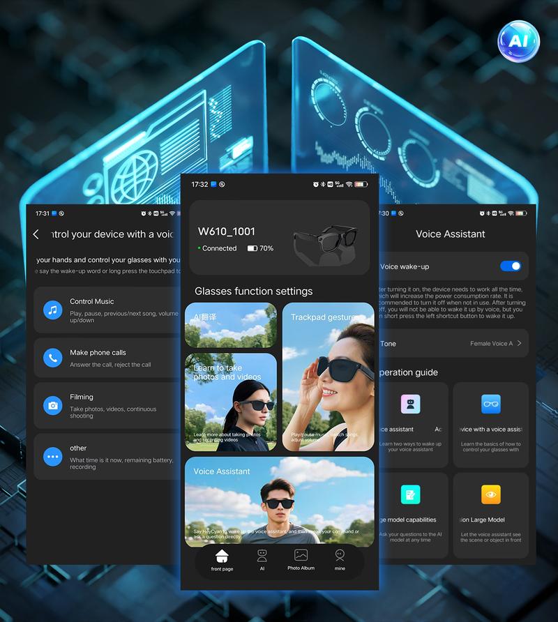 Smart AI Camera Glasses with 8MP Photochromic Lenses ,Button Touch Adjustment for Travel Outdoor Adventures Hands-Free Photography 160+Languages Real-Time Translation Bluetooth Wireless Wearable Video Recording UV Protection ,Black Friday & Cyber Monday
