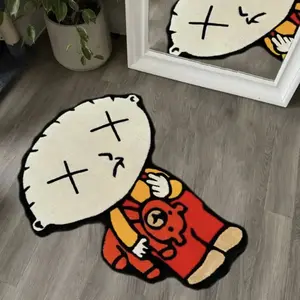 Creative Fashion Cartoon Carpet, Irregular Design Rug for Bedroom & Living Room, Home Decor Accessory, Perfect Festival Gift Idea, Cartoon Pattern Rug