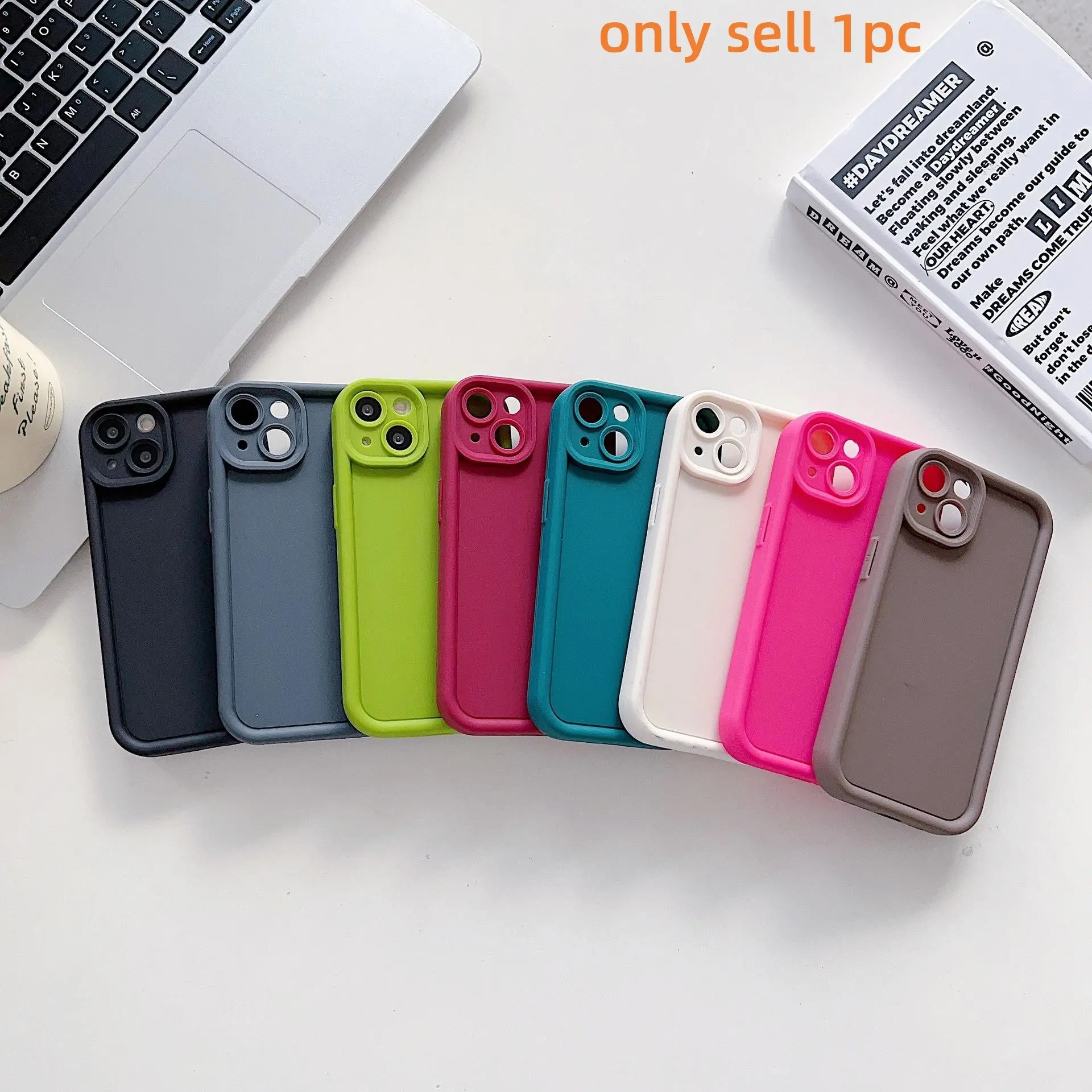 Solid Color Phone Case, 1 Count Anti-drop Durable Cellphone Protective Case,  Total Protective Shockproof Mobile Phone Cover for iPhone 11 12 13 14 15  Pro Max - TikTok Shop