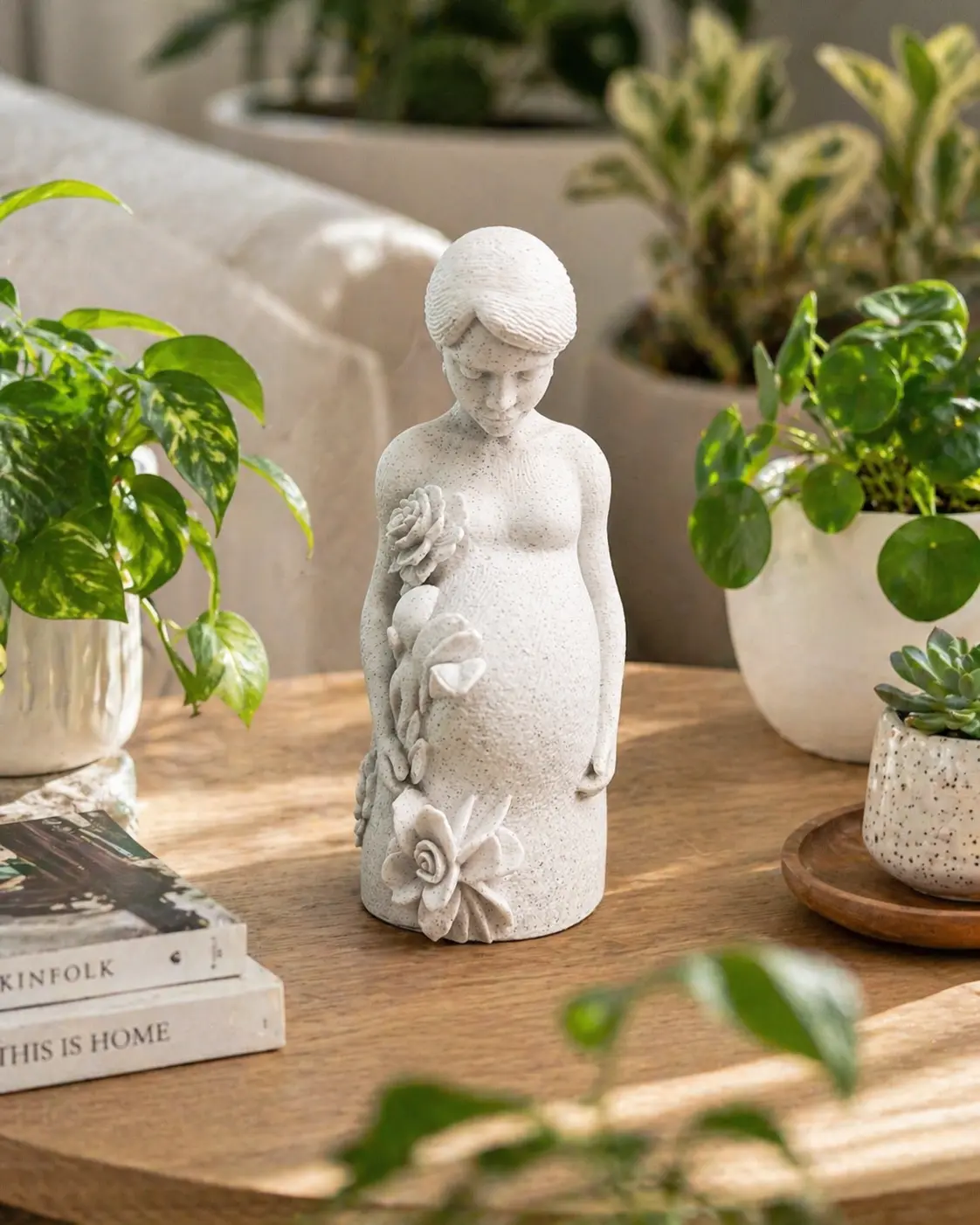 Pregnant Mother Figurine Gift, 3D Printed Pregnancy Statue, Baby Shower Decor, Motherhood Keepsake, Nursery Table Decor