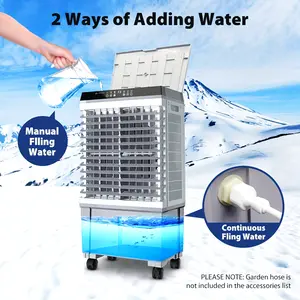 [Portable Air Cooler] Portable 1800 CFM Evaporative Air Cooler | 5.2 Gallon Large Water Tank, 3-Speed Cooling Fan, 4 Ice Packs, Remote Control - Compact Swamp Cooler for Home, Office, or Outdoor Use