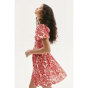 H&M Smocked-bodice crinkled dress