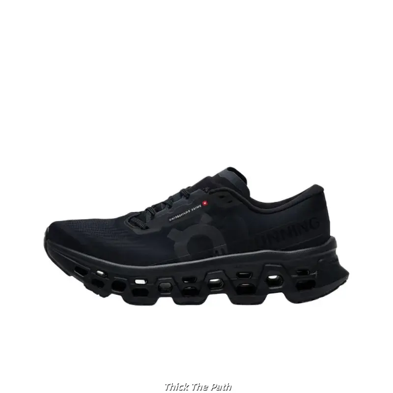 Unisex All Black Fly-Knit Athletic Sports Shoes - Brand New, Sealed Original Shoe Box, Big Wave Segmented Hollow Cushion Sole, Non-Slip, for Running, Gym, Daily Wear (Athletic Wear)