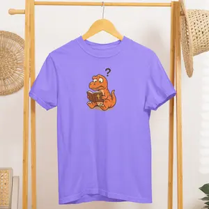 Souki Pop Dinosaur History Graphic Tee Ultra-Soft Cotton Blend Crew Neck Short Sleeve Casual Cartoon Style Unisex Fit Perfect Gift for Science Lovers