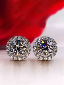 1 Pair Luxury Cubic Zirconia Stud Earrings For Women For Wedding Engagement Anniversary Party Jewelry Valentine's Day Gift Studs Earrings