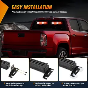 144 Strobe Traffic Advisor Lightbar, 2-in-1 Aluminum Automotive Flashing Windshield Strobe Kit with Controller, Work Light, Vehicle Accessories, Auto Parts Accessories for Cars, Tow Trucks