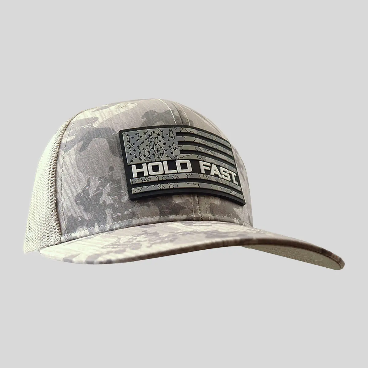 HOLD FAST Mens Cap Light Grey Desert Camo, Camo Hats, Adjustable Fit, Cotton/Polyester, Men's Accessories, Curved Bill, Snapback, Male Fit, Patriotic Wear, Baseball Cap, Mesh, One Size Fits Most
