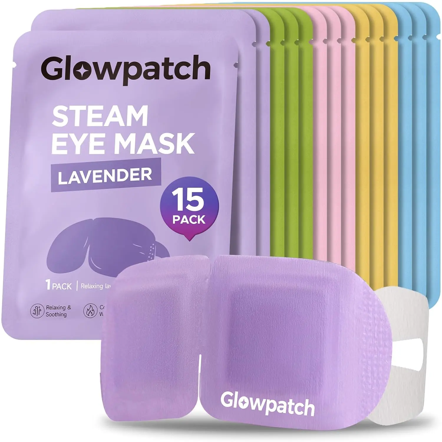 15-Pack Disposable Self-Heating Steam Eye Mask, Mixed Variety, Warm Compress for Dry Tired Eyes, Christmas & Birthday Gift for Mom & Dad