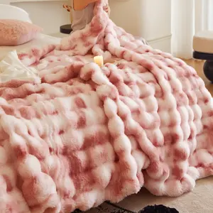 ROSEKIND Fluffy Weighted Faux Rabbit Fur , Soft Cloud Fluffy Fuzzy  Cozy Plush Fleece  Blanket, Thick Warm Blanket Gifts for Women,The  Blanket  For Stress & Anxiety,Soft  Warm marshmallow Comforter,soft elastic breathable