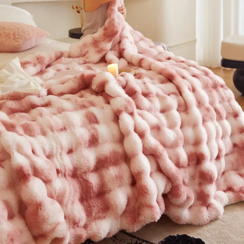 【Super Category】ROSEKIND Fluffy Weighted Faux Rabbit Fur ,Anxiety Relief,Dupe,Soft Cloud Fluffy Fuzzy  Cozy Plush Fleece  Blanket, The  Blanket  For Stress & Anxiety,Soft  Warm marshmallow Comforter,soft elastic breathable, Weighted Blanket