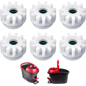 6Pcs Spin Mop Replacement Parts, Spin Mop Bucket Clutch Bearing Gear Replacement Compatible with Ocedar, One Way Bearing Bucket Gears Pedal Repair Replacement for Vileda and More Rotation Mop