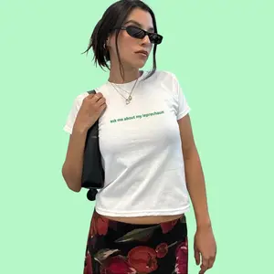 Embroidered Irish Saint Patrick's Day Baby Tee, Long Crop Tops - Pick Your Design Casual Fabric