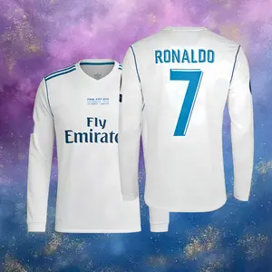 17 18/Home Kit/Soccer Jersey/7# Cristiano Ronaldo/Fans Version/Long Sleeve/Retro/Football Jersey